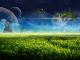 Floating Island Blue Desktop Pc And Mac Wallpaper