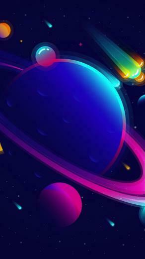 Digital Art Space Planet And Moons Wallpaper