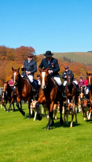 English Hunt Scene Wallpaper