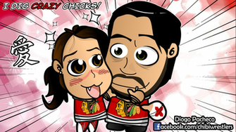 Cm Punk And Aj Lee Wwe Chibi Wallpaper By Kapaeme