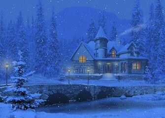 Falling Snow Desktop Wallpaper