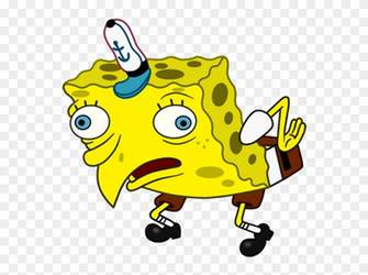 Memes Spongebob Yellow Sponge Mocking Sticker