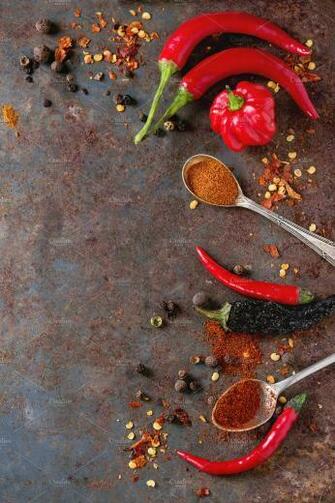 Spicy Background With Chili Peppers Food Drink Photos