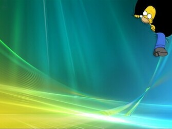 Wallpapertwo Homer Simpson Eating Windows Vista