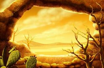 Wallpaper Cactus Desert Landscapes