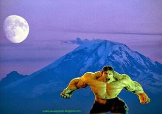 Wallpaper Hulk Raging Fury Monster At Ascent Moon Blue Mountain