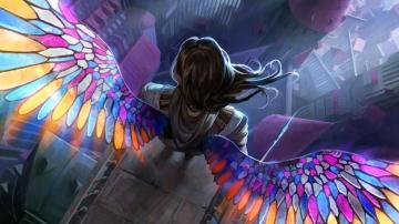 Wallpaper 4k Angel Colorful Wings