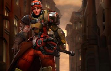 Wallpaper Girl Glasses Costume Engineer Overwatch Brigitte