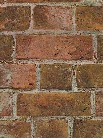Faux Brick Wallpaper Textured Red White