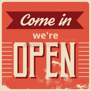 Come In We Re Open Wallpaper Vector Image Stockunlimited