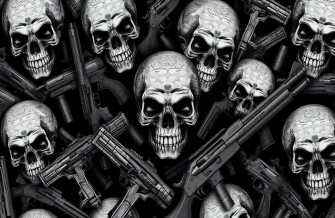 Skulls And Guns Wallpaper