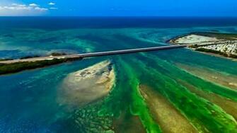 Aerial Of The Seven Mile Bridge Florida Keys Wallpaper