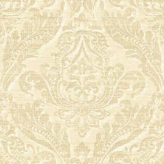 Cream And Beige Washed Damask Wallpaper Wall Sticker Outlet