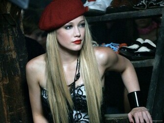 Hilary Duff In Red Beret Wallpaper
