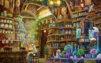 Lights Bottles Cups Clocks Stairways Fantasy Art Chairs Artwork