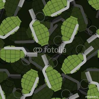 Hand Grenade 3d Seamless Pattern Bomb Explosive Background Ma