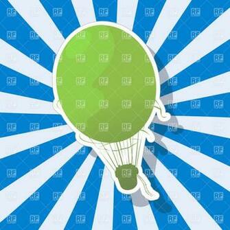 Vintage Hot Air Balloon Background Over Striped