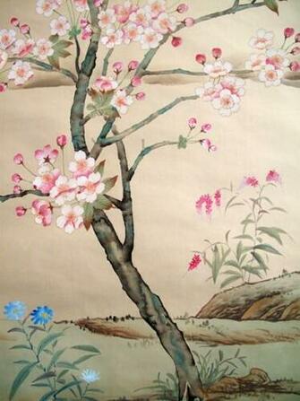 Prairie Perch Griffin Wong Handpainted Silk Wallpaper Oh My