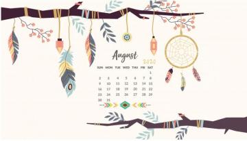 August Desktop Calendar Wallpaper