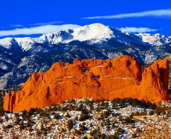 Sweet America Pikes Peak Mounatin From Garden Of The Gods