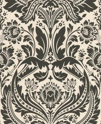 Wallpaper Black And White Damask