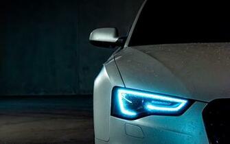 Wallpaper Audi A5 Headlight Light Neon
