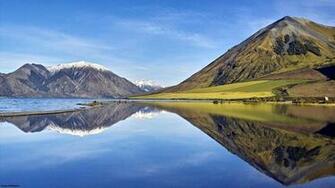 Water Bigpic Reflection Lake Mountains Shores Wallpaper