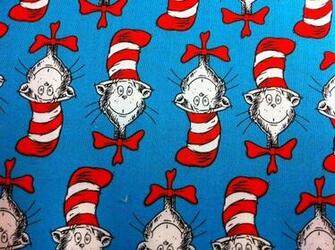 Dr Seuss Cat In The Hat Head Red And White Cotton