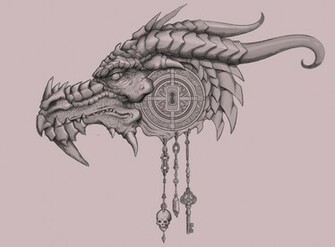 Dragon Head Drawings Wallpaper Background HD With Resolutions