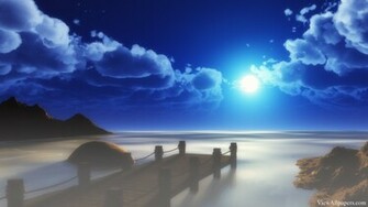 Beach At Night With Moon Beaches HD Wallpaper