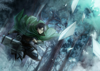 Levi Ackerman In Action Wallpaper