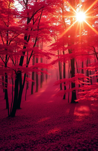 Red Forest Wallpaper