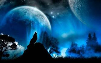 Wolf And Moon