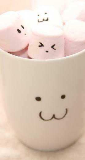 Cute Marshmallow In Cups iPhone 5s Wallpaper