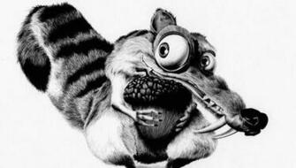 Scrat Pencil Drawing Ps Vita Wallpaper