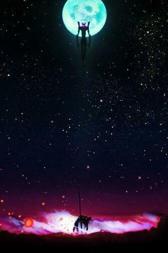 Neon Genesis Night Evangelion Parallax HD iPhone iPad Wallpaper