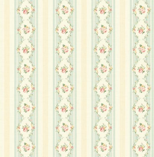 Fresh Flowers Pale Blues Pinks Creams And Greens Small Prints