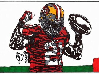 Frank Gore Wallpaper Ink Illustration
