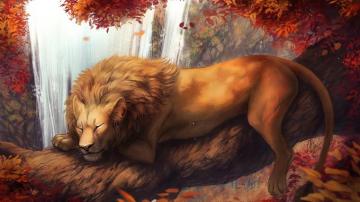 Lion Sleeping Art 4k Wallpaper