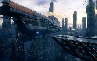 Wallpaper City The Future Ship Futuristic