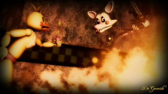 Fnaf2 Toy Chica Vs Mangle Wallpaper By Drgenocidesfm
