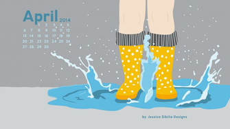 Jessica Sibilia April Showers Calendar Desktop Wallpaper
