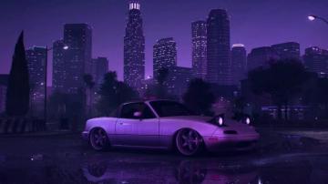 Mazda Mx Miata And Night City Live Desktop Wallpaper