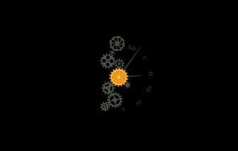 Wallpaper Minimalism Gears Hands Numbers Black Background