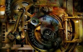 Mechanical Dream Surreal Abstract Antique Steampunk Gg Wallpaper