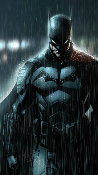 The Batman Movie In Rain Comics Art HD 4k Wallpaper