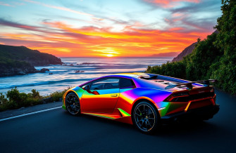 Rainbow Lamborghini Wallpaper