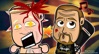 Brock Lesnar And Triple H Wwe Chibi Wallpaper By Kapaeme On