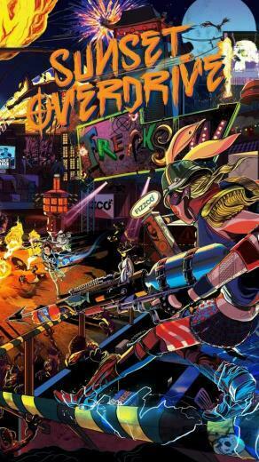 Sunset Overdrive Keyboard Art Phone Wallpaper