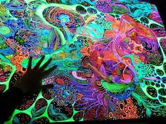 Psychedelic Wolf Wallpaper Uv Drawing By